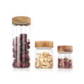 Glass Containers Jars with Screw Acacia Wood Lids Spices Glass Jars